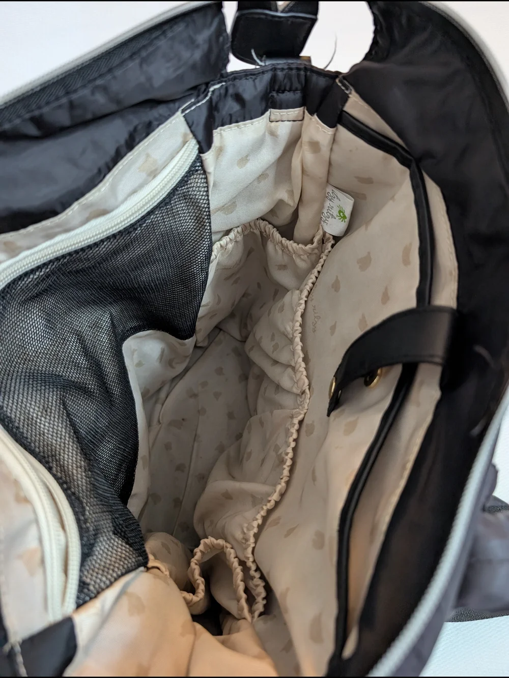 Itzy Ritzy Dream Convertible Diaper Bag Black Puffer + Pad